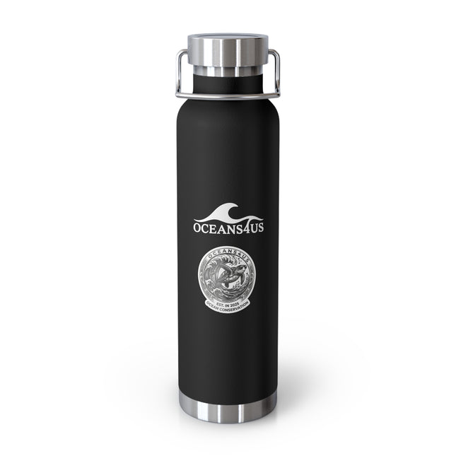 Oceans4Us Black 22oz Copper Vacuum Water Bottle