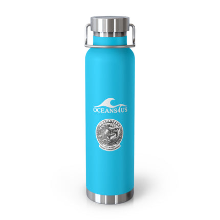 Oceans4Us Black 22oz Copper Vacuum Water Bottle