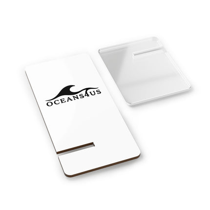 Acrylic Phone Stand with Oceans4Us Wave Logo — Foldable Mobile Display Stand