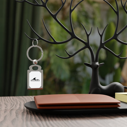 Rectangle Photo Keyring — Personalized Metal Photo Keychain (OCEANS4US Design)