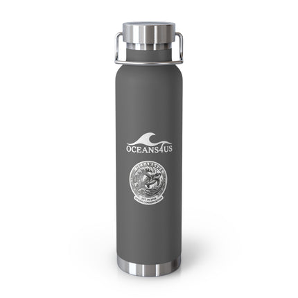 Oceans4Us Black 22oz Copper Vacuum Water Bottle