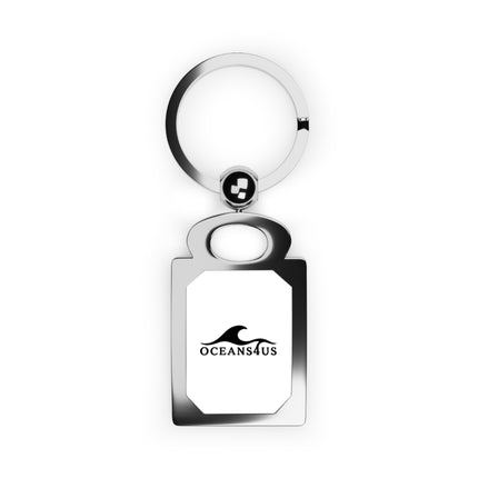 Rectangle Photo Keyring — Personalized Metal Photo Keychain (OCEANS4US Design)