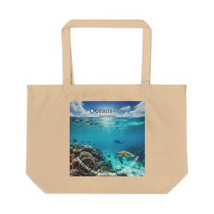 Oceans4Us Eco Tote — Large Ocean Conservation Canvas Bag