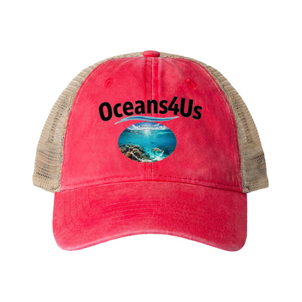 Oceans4Us Women's Washed Mesh-Back Cap