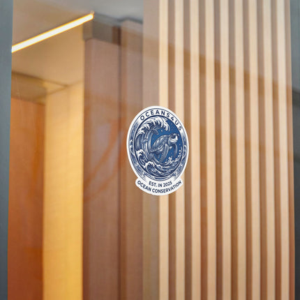 Ocean Conservation Turtle Sticker — "OCEANS4US" Die-Cut Vinyl Sticker