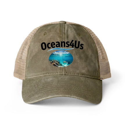 Oceans4Us Women's Washed Mesh-Back Cap