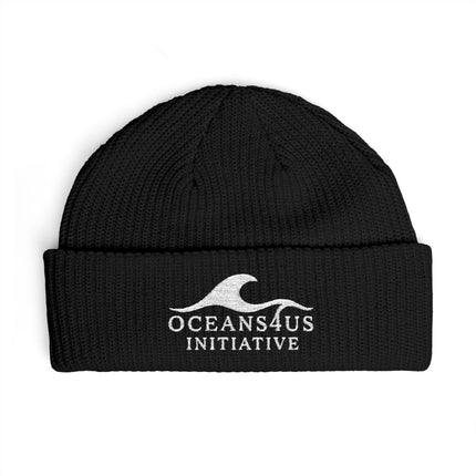 Oceans4Us Initiative Cuff Beanie — Embroidered Wave Knit Hat