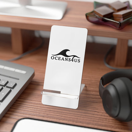 Acrylic Phone Stand with Oceans4Us Wave Logo — Foldable Mobile Display Stand