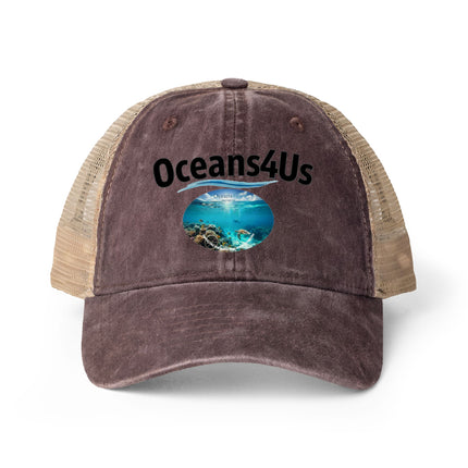 Oceans4Us Women's Washed Mesh-Back Cap