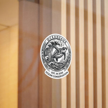 Ocean Conservation Sea Turtle Sticker — "OCEANS4US" Die-Cut Vinyl