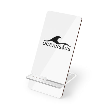 Acrylic Phone Stand with Oceans4Us Wave Logo — Foldable Mobile Display Stand