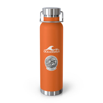 Oceans4Us Black 22oz Copper Vacuum Water Bottle
