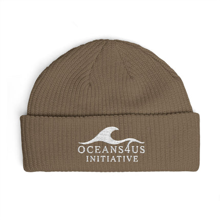 Oceans4Us Initiative Cuff Beanie — Embroidered Wave Knit Hat