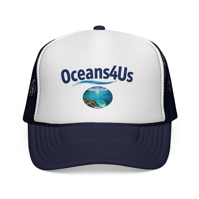 Trucker Cap - Oceans4Us Logo with Ocean Photo | Beach, Ocean Conservation Hat