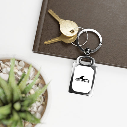 Rectangle Photo Keyring — Personalized Metal Photo Keychain (OCEANS4US Design)