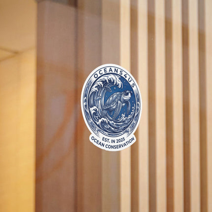 Ocean Conservation Turtle Sticker — "OCEANS4US" Die-Cut Vinyl Sticker