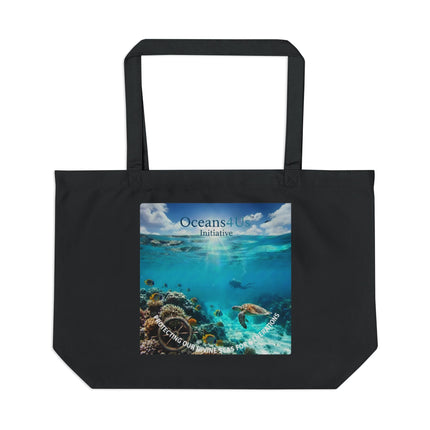 Oceans4Us Eco Tote — Large Ocean Conservation Canvas Bag