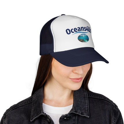 Trucker Cap - Oceans4Us Logo with Ocean Photo | Beach, Ocean Conservation Hat