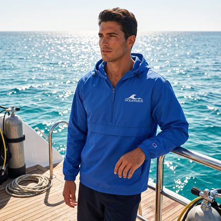 Men's Red Oceans4us Embroidered Champion Packable Windbreaker