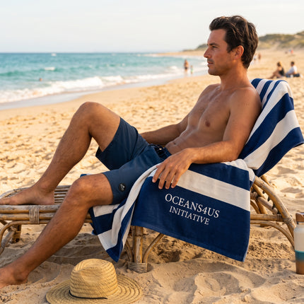 Oceans4Us Signature Nautical Stripe Beach Towel