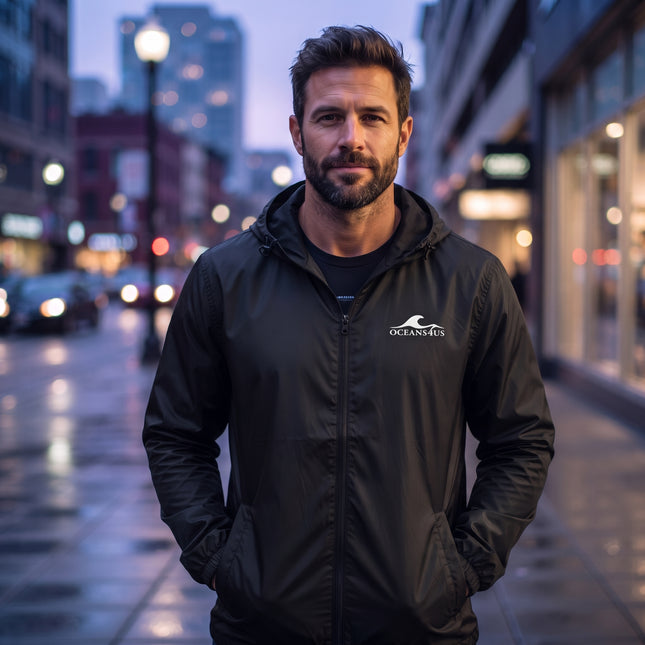 Men's OCEANS4US Lightweight Full-Zip Windbreaker Jacket