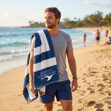 Oceans4Us Signature Nautical Stripe Beach Towel