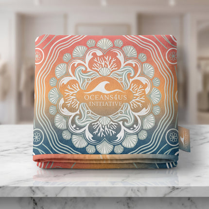 Oceans4Us Coastal Mandala Beach Towel | Quick-Dry Sunset Bohemian Towel