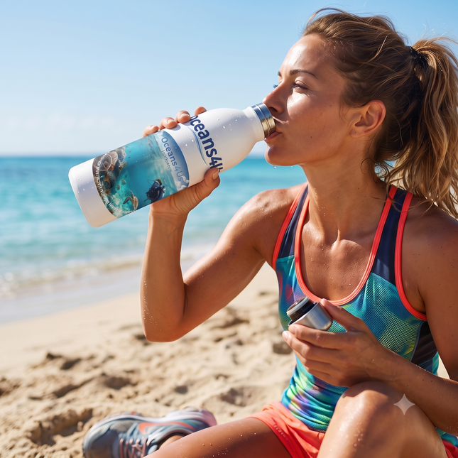 Oceans4Us Slim Water Bottle — Ocean Conservation Insulated Bottle